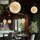 Modern Wabi - Sabi Frp Moon Led Pendant Lights - Unique Decor Chandelier For Living And Dining