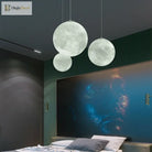 Modern Wabi - Sabi Frp Moon Led Pendant Lights - Unique Decor Chandelier For Living And Dining