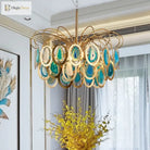 Modern Led Crown Agate Ceiling Chandeliers - Light Luxury Elegance For Living And Dining Spaces