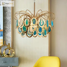 Modern Led Crown Agate Ceiling Chandeliers - Light Luxury Elegance For Living And Dining Spaces