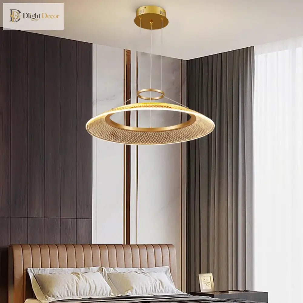 Modern Led Screw Ceiling Chandeliers - Luxury Ring Pendant Lights For High - End Living And Dining