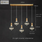 Modern Crystal Led Pendant Lights - Elegant Hanging Chandeliers For Living Rooms Dining Areas