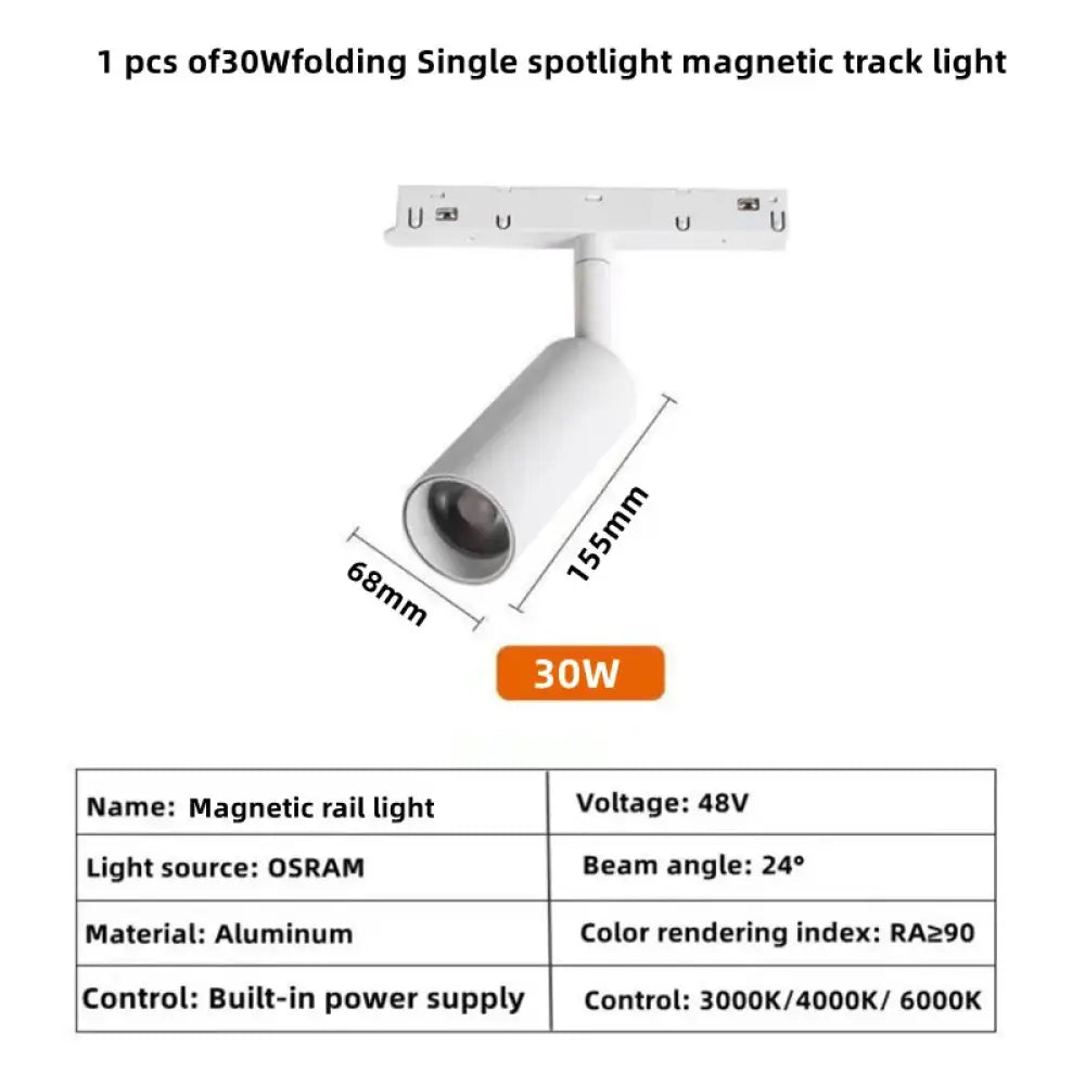 Modern Magnetic Track Lights - Embedded LED Spotlight Downlight 1 pcs 30W Spotlight / Warm light 3000K ceiling light