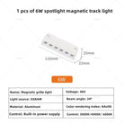 Modern Magnetic Track Lights - Embedded LED Spotlight Downlight 1 pcs 6W Spotlight 1 / Warm light 3000K ceiling light