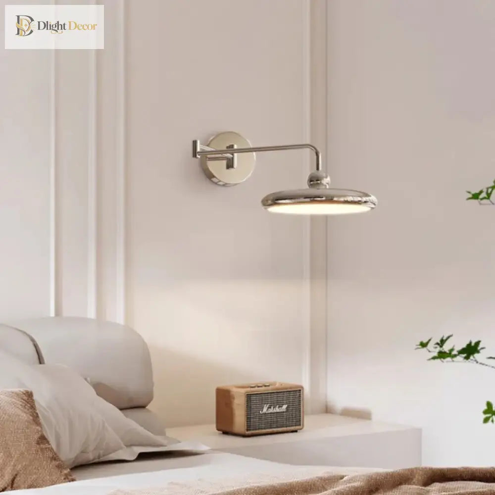 Led Folding Rocker Arm Wall Lamp - Versatile Bedside And Reading Light For Modern Living Spaces