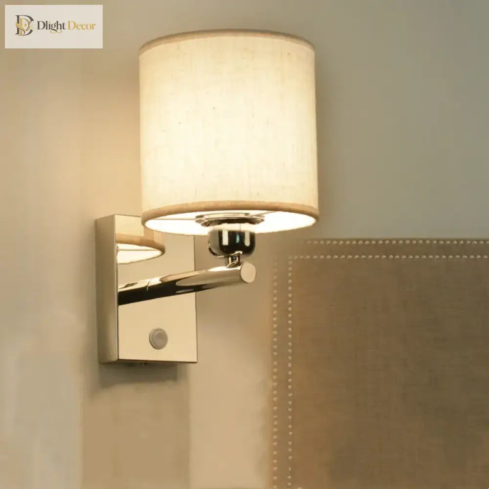 Modern Brief Wall Lamp With Fabric Lampshade - Stylish Led Sconces For Bedroom Bedside And Home