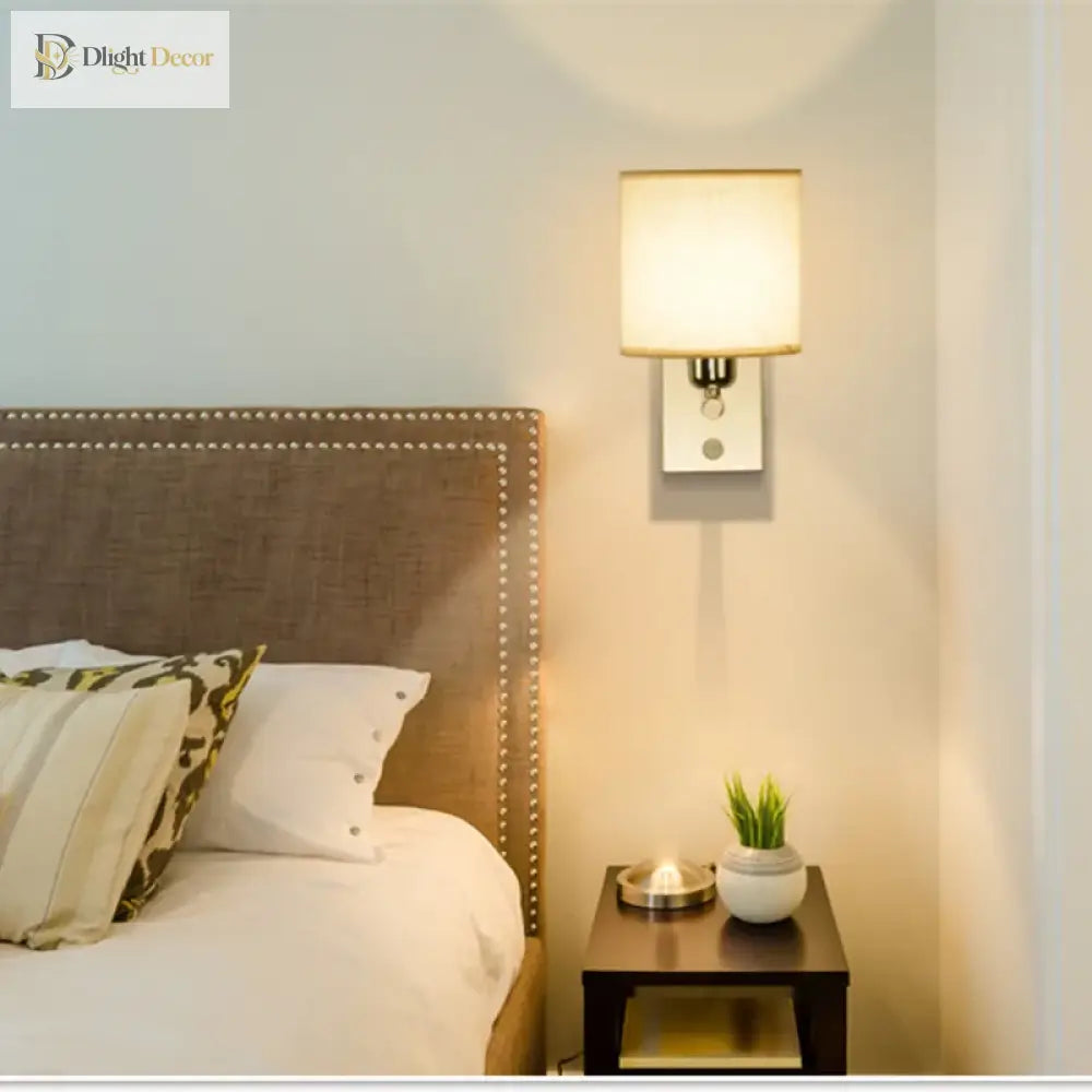 Modern Brief Wall Lamp With Fabric Lampshade - Stylish Led Sconces For Bedroom Bedside And Home