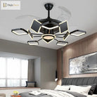 Nordic Ceiling Fans With Led Light - Remote Control Silent Retractable Blades Lamp For Home Fan