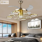 Nordic Ceiling Fans With Led Light - Remote Control Silent Retractable Blades Lamp For Home Fan