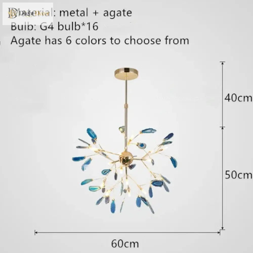 Nordic Colorful Agate Led Ceiling Chandeliers - Illuminate Your Living Dining And Bedroom With