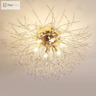 Nordic Dandelion Led Chandelier Ceiling Lamp - Sparkling Ball And Snowflake Lights Perfect For