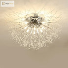 Nordic Dandelion Led Chandelier Ceiling Lamp - Sparkling Ball And Snowflake Lights Perfect For