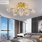 Luxury Dendritic Crystal Ceiling Lamp - Nordic Glass Flower Light Shade Led Chandelier For Bedrooms