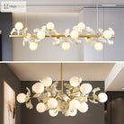 Nordic Led Chandelier - Ginkgo Leaf Design With Acrylic White Leaves For Living Rooms And Bedrooms