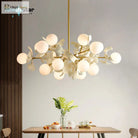 Nordic Led Chandelier - Ginkgo Leaf Design With Acrylic White Leaves For Living Rooms And Bedrooms