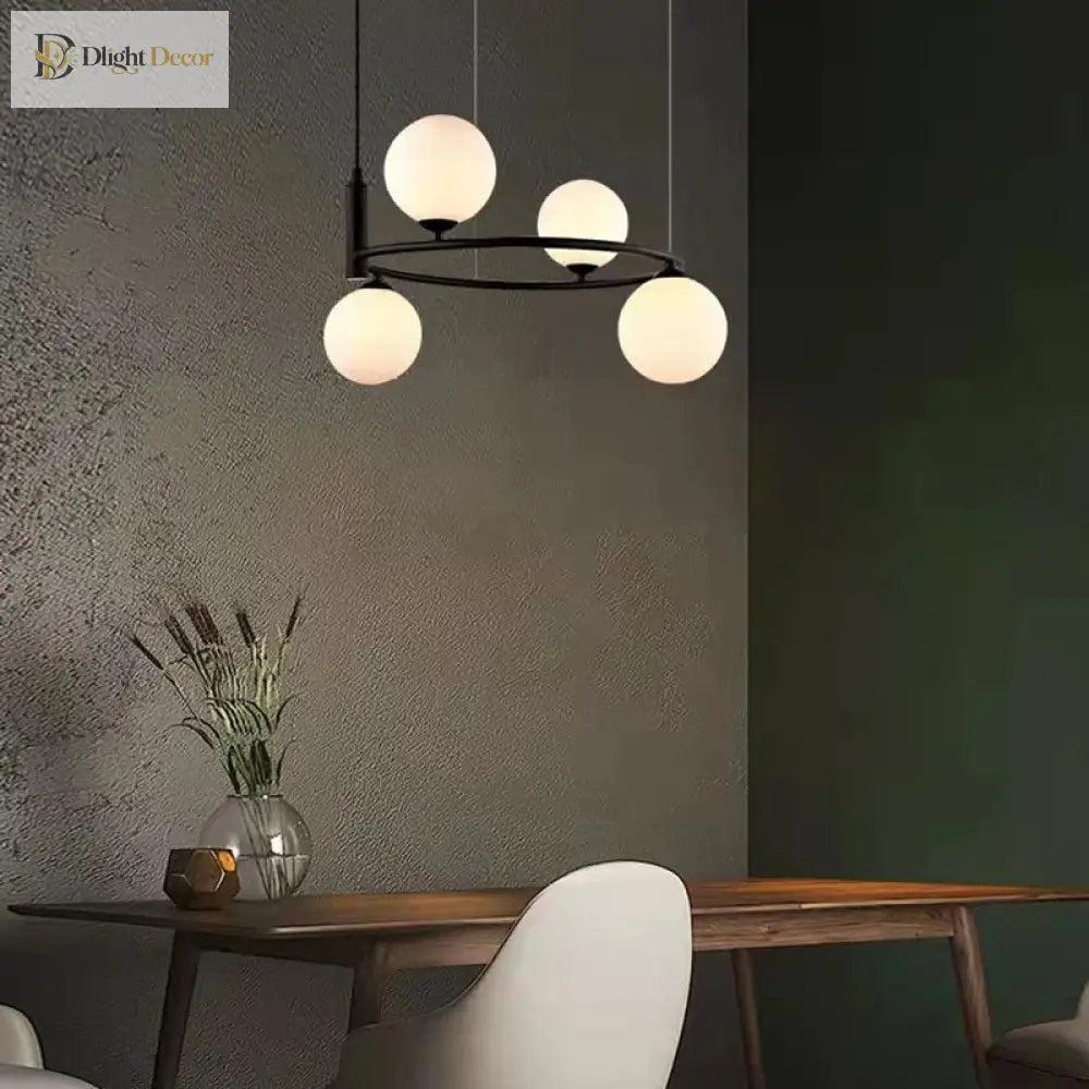 Nordic Designer Led Ceiling Chandelier - Glass Lampshade With G9 Bulb Socket For Living Room Center