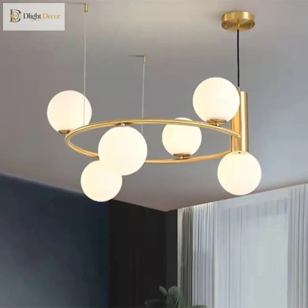 Nordic Designer Led Ceiling Chandelier - Glass Lampshade With G9 Bulb Socket For Living Room Center
