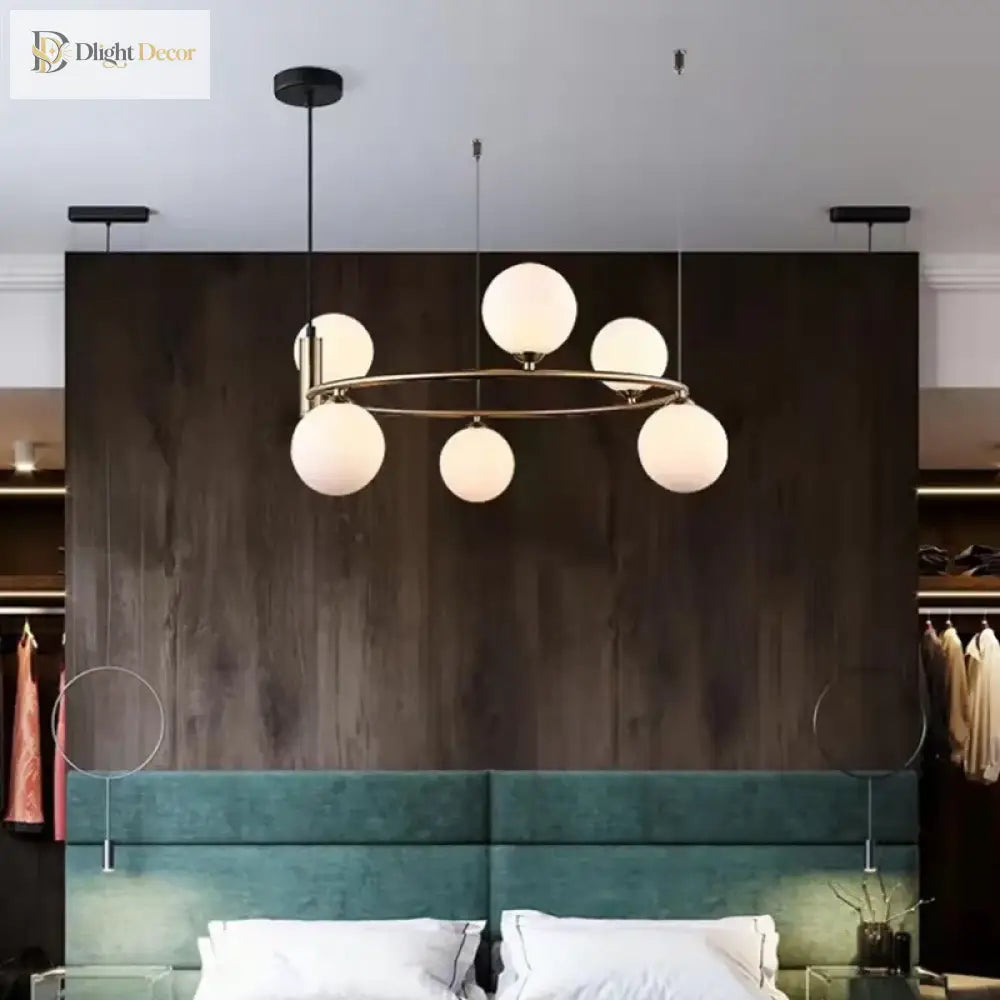 Nordic Designer Led Ceiling Chandelier - Glass Lampshade With G9 Bulb Socket For Living Room Center