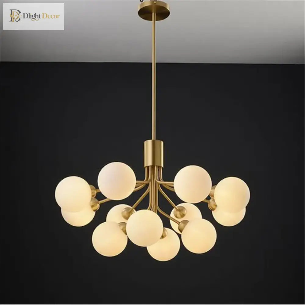 Luxury Gold Nordic Glass Ball Chandelier - Led Magic Bean Apiales Chandeliers For Bedrooms Kitchens