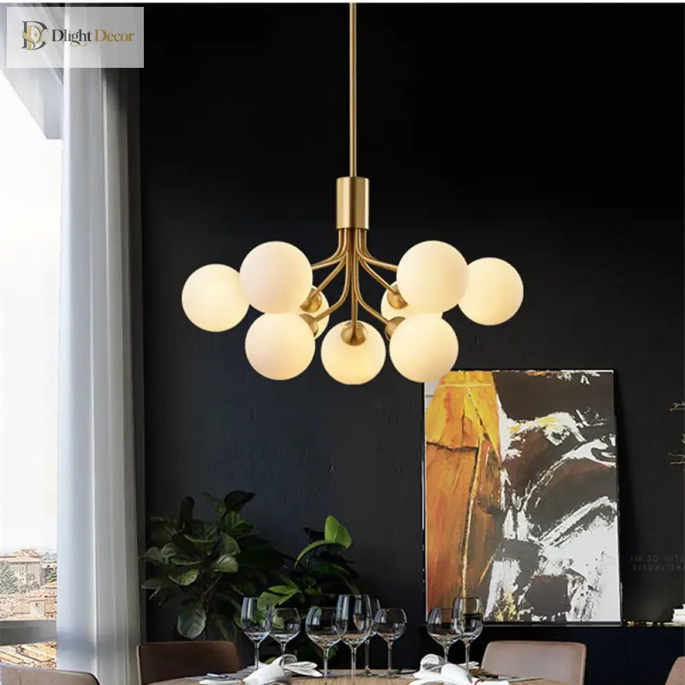 Luxury Gold Nordic Glass Ball Chandelier - Led Magic Bean Apiales Chandeliers For Bedrooms Kitchens