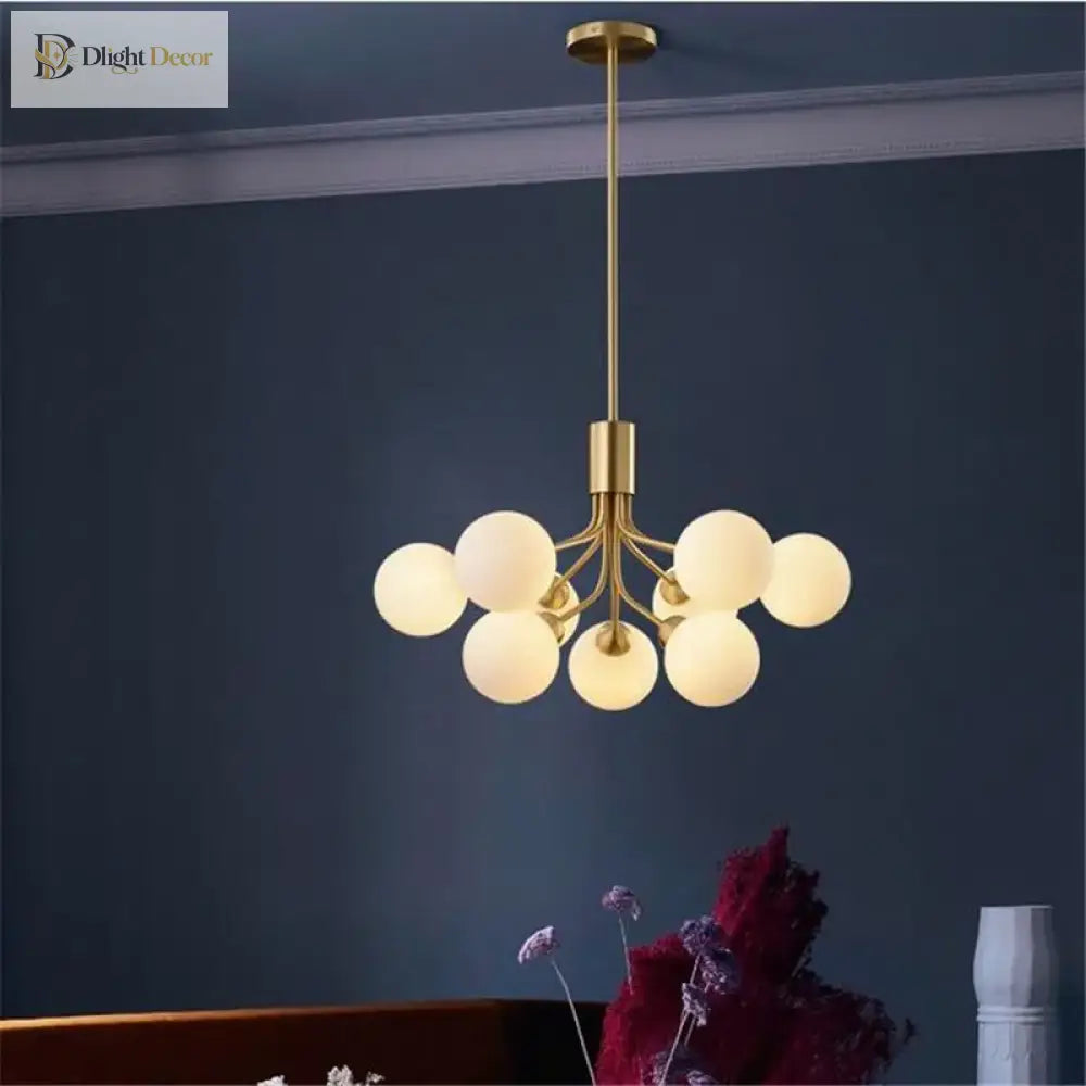Luxury Gold Nordic Glass Ball Chandelier - Led Magic Bean Apiales Chandeliers For Bedrooms Kitchens