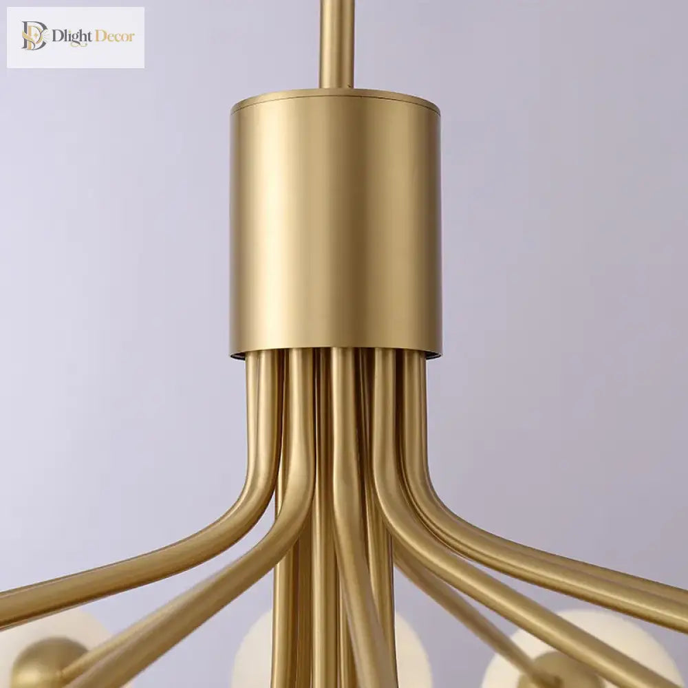 Luxury Gold Nordic Glass Ball Chandelier - Led Magic Bean Apiales Chandeliers For Bedrooms Kitchens