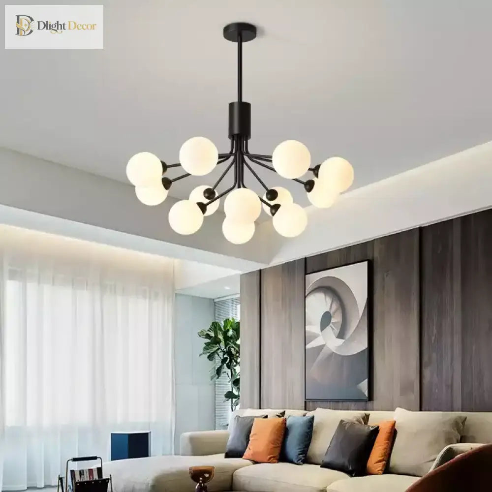 Luxury Gold Nordic Glass Ball Chandelier - Led Magic Bean Apiales Chandeliers For Bedrooms Kitchens