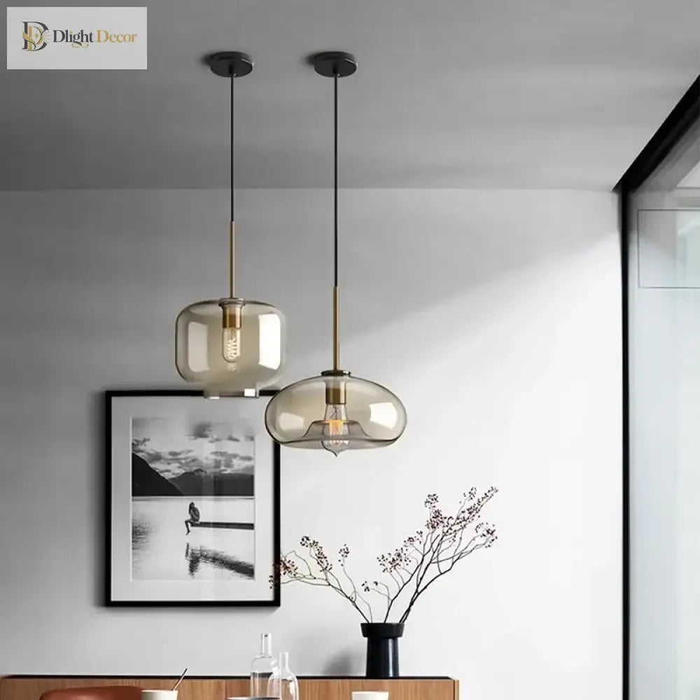 Nordic Glass Led Pendant Light - Versatile Single/Multi Head Chandelier For Home Decor Lights