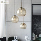 Nordic Glass Led Pendant Light - Versatile Single/Multi Head Chandelier For Home Decor Lights