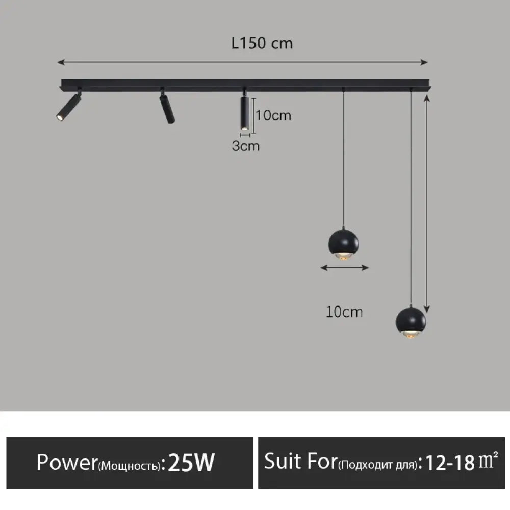 C style L150cm Nordic Linear LED Pendant Ceiling Lamp variants