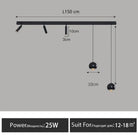 C style L150cm Nordic Linear LED Pendant Ceiling Lamp variants