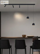 Nordic LED strip pendant for restaurant and dining room