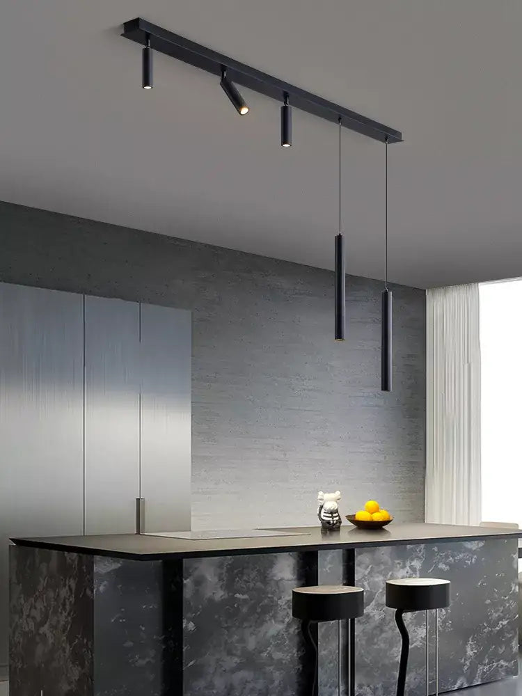 Nordic Linear LED Pendant Ceiling Lamp over modern dining table