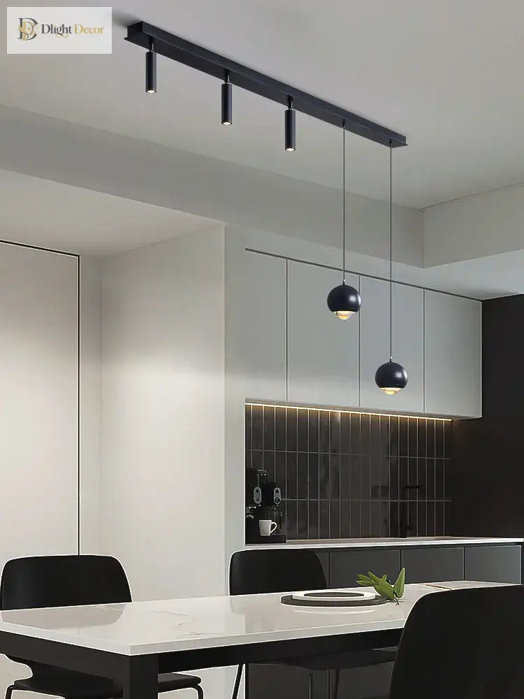 Linear LED pendant ceiling light detail for bar lighting