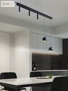 Linear LED pendant ceiling light detail for bar lighting