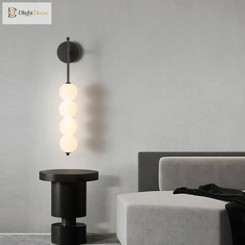 Nordic Wind Gourd Wall Lamp - Minimalist Led Milky White Light For Living Room Study Bedroom