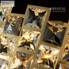 Nordic Golden Modern Led Ceiling Chandelier Dining Room Decoration Lamp Square Round Crystal