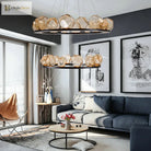Modern Led Chandelier Lighting - Nordic Rock Glass Elegance For Living Rooms And More Pendant Lights
