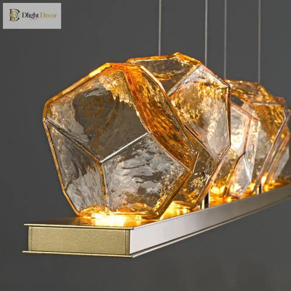 Modern Led Chandelier Lighting - Nordic Rock Glass Elegance For Living Rooms And More Pendant Lights