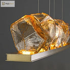 Modern Led Chandelier Lighting - Nordic Rock Glass Elegance For Living Rooms And More Pendant Lights