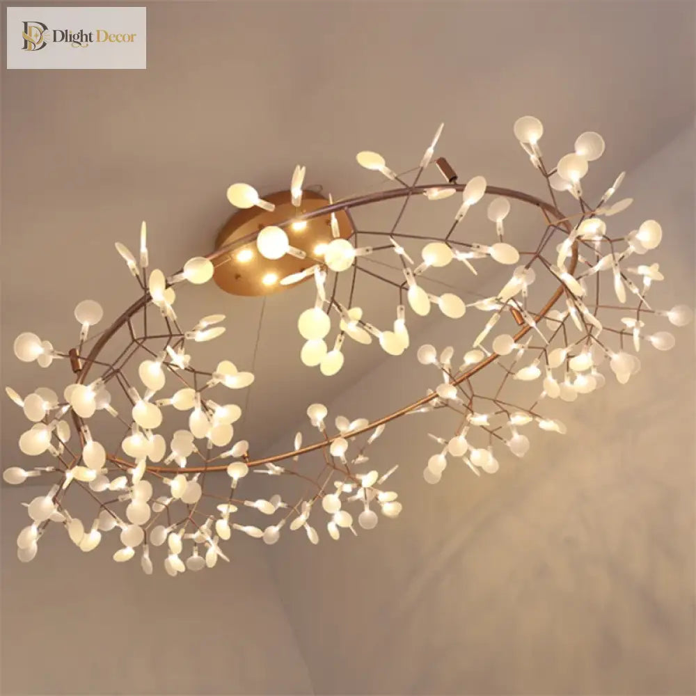 Modern Nordic Led Chandelier Lights - Elegant Firefly Pendant Lighting In Rose Gold/Gold Finish