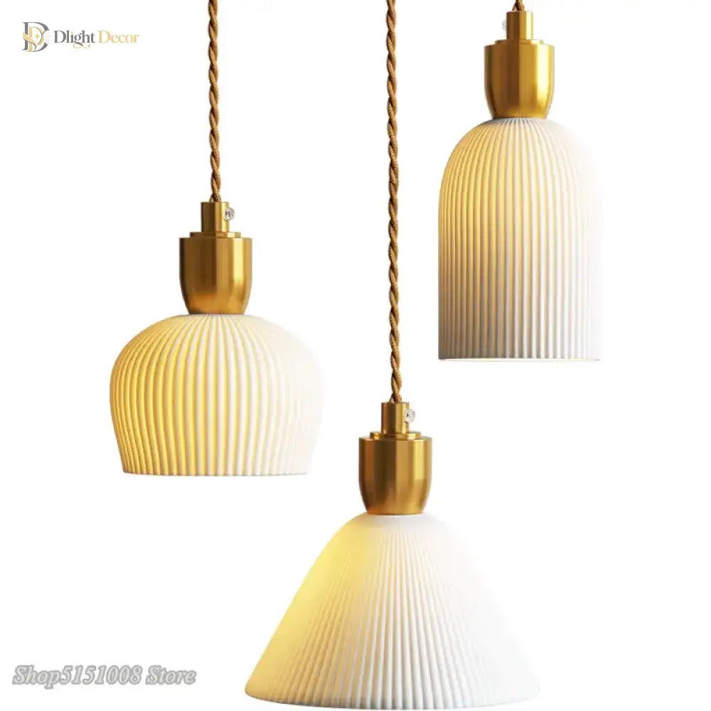 Nordic Ceramic Led Pendant Lamp - Modern Lighting Fixture For Living Rooms Dining Bedrooms And Home