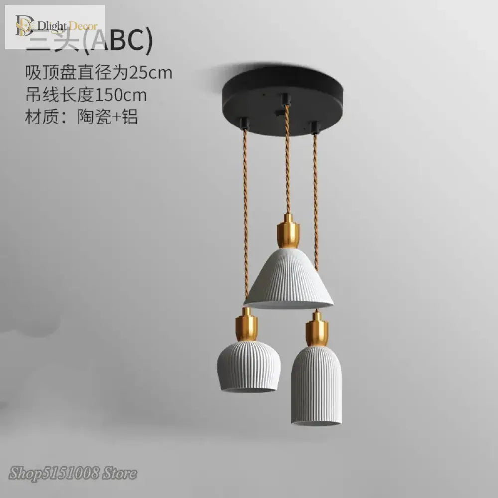 Nordic Ceramic Led Pendant Lamp - Modern Lighting Fixture For Living Rooms Dining Bedrooms And Home