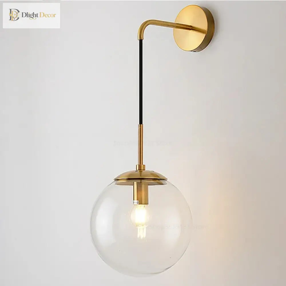 Nordic Modern Vintage Wall Lamps - Led Glass Ball Mirror Beside Bedroom Light For Living Room