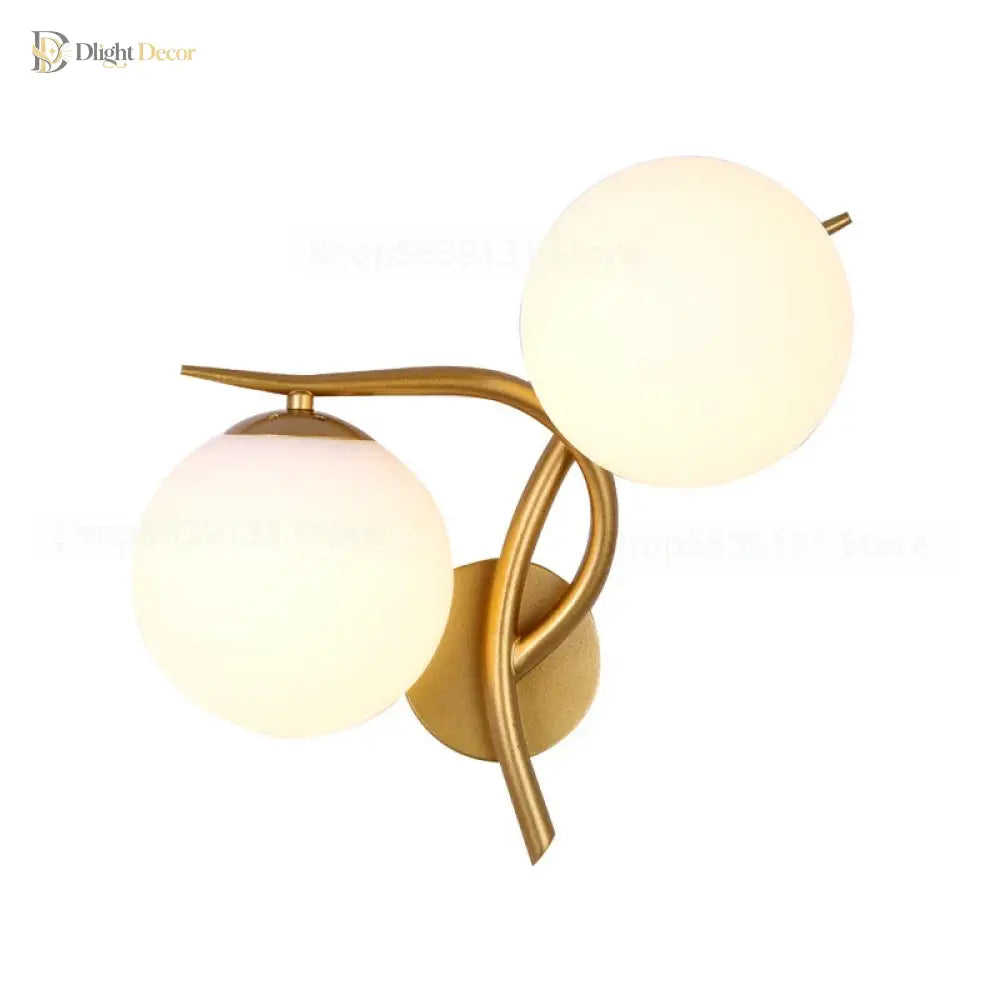 Nordic Modern Iron Wall Lamps - Led Bedroom Bed Lamp With Glass Ball Decor Indoor Lights For