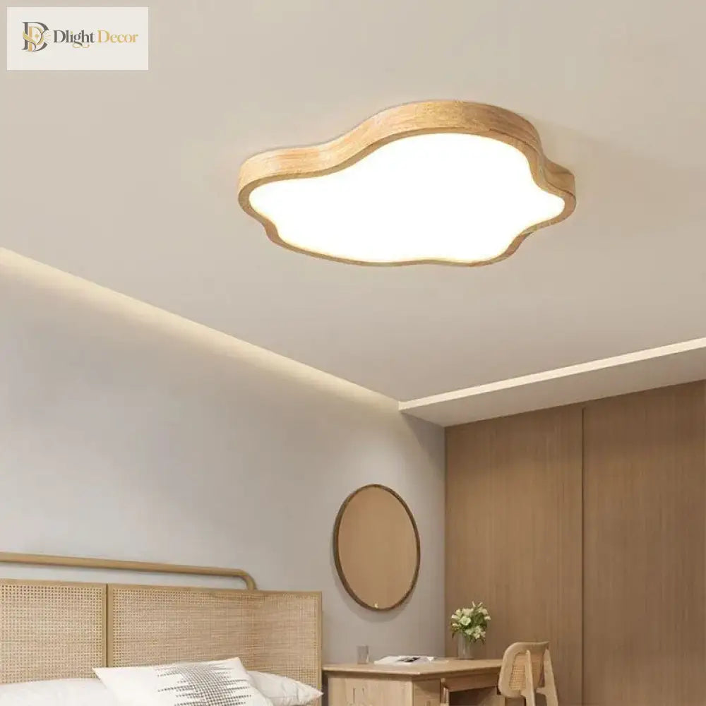 Nordic Led Wooden Ceiling Light - Modern Log Cloud Lamps Ideal For Bedroom Decor Living Room Hall