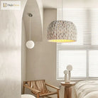 Nordic Wabi Sabi E27 Led Pendant Lights - Knitted Rope Minimalism Hanging Lamp For Dining Room And