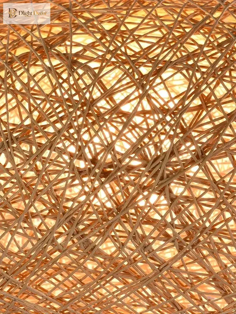Nordic Rattan Weaving Spherical Chandelier Led Pendant Lights For Living Room Loft Hanging Lamp
