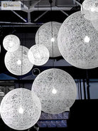 Nordic Rattan Weaving Spherical Chandelier Led Pendant Lights For Living Room Loft Hanging Lamp