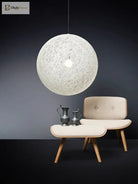 Nordic Rattan Weaving Spherical Chandelier Led Pendant Lights For Living Room Loft Hanging Lamp